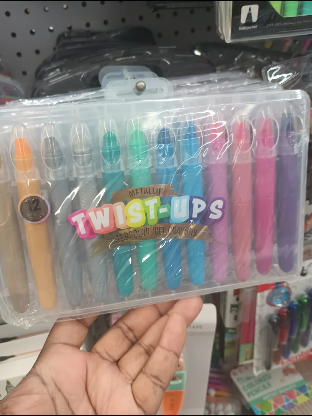 Twist-Ups Metallic Watercolor Gel Crayons - 12 Colors (Multicolor)